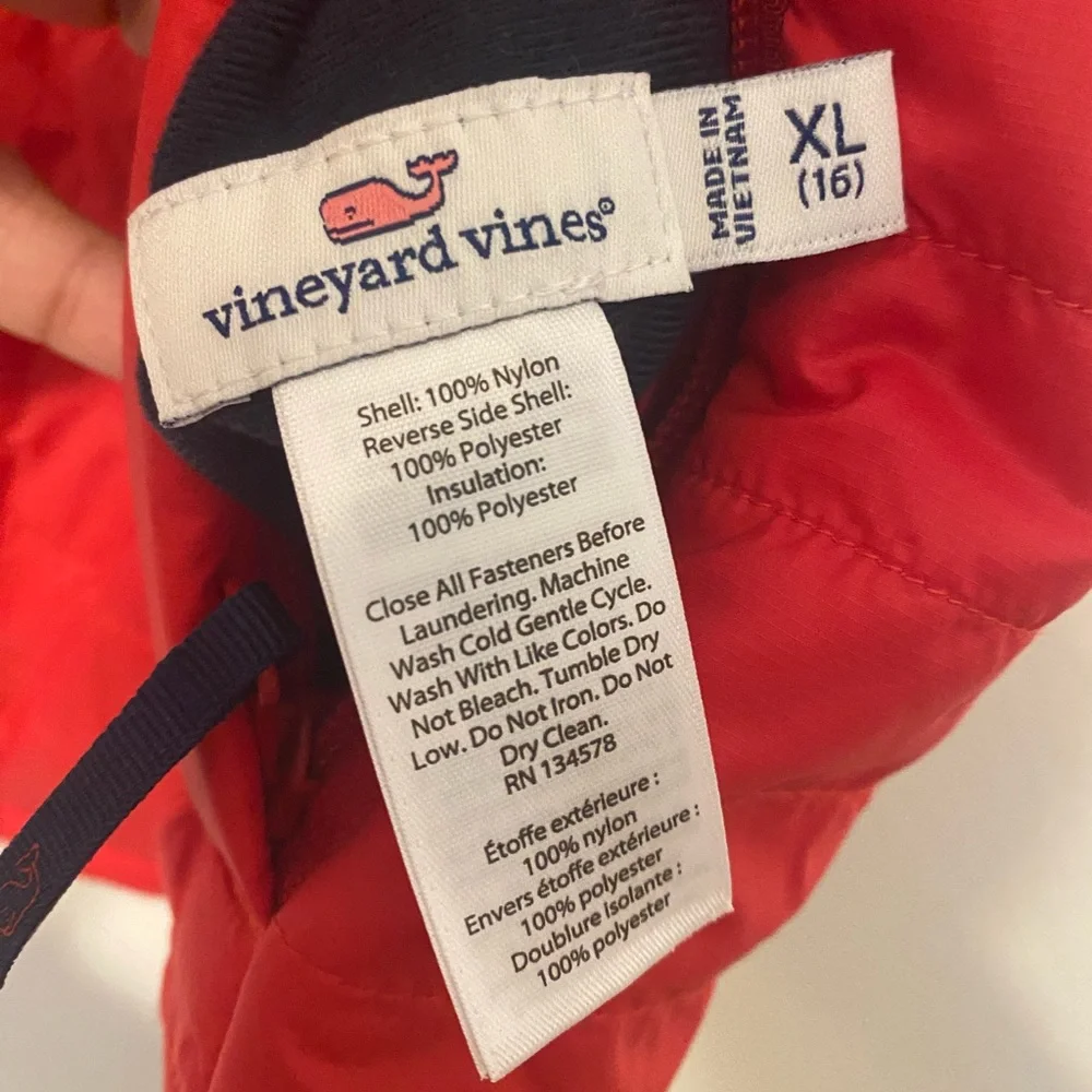 Vineyard Vines Girls Reversible Quilted Vest XL